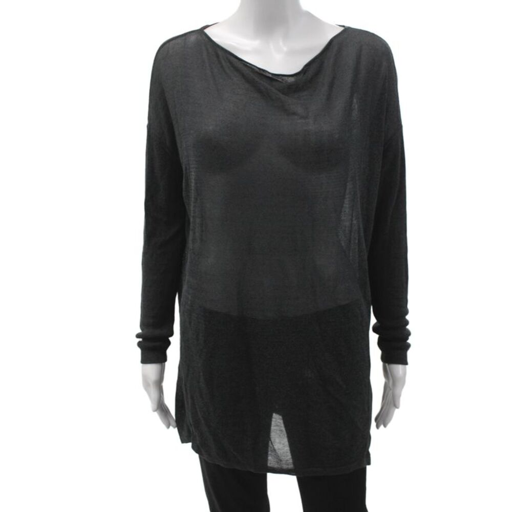 Jarbo Womens Pullover Sweater Black Cowl Neck Long Sleeve Size 38